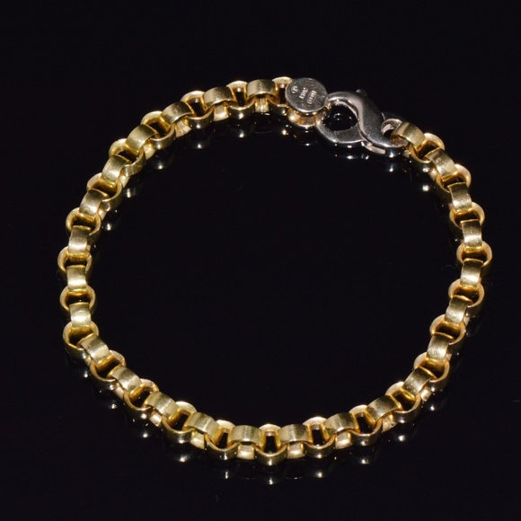 VINTAGE ITALIAN SOLID 18K GOLD ROLO LINK STACKING CHAIN BRACELET - Picture 2 of 10